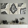 TRIPTYCH MULTIPLE GREY GEODES